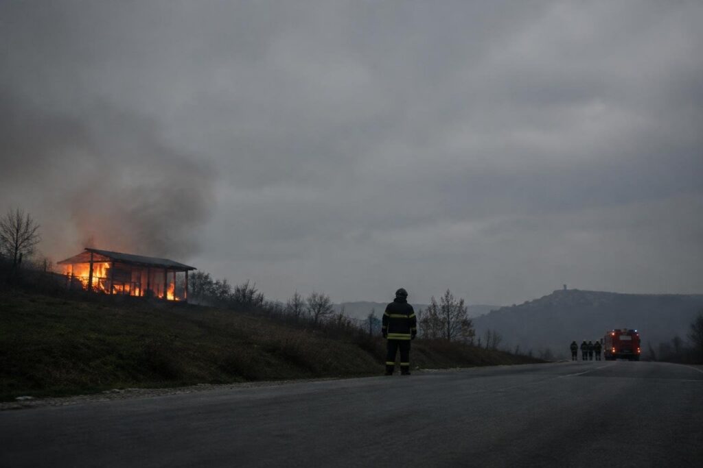 Intervento dei Vigili del Fuoco a Cercemaggiore per una legnaia in fiamme