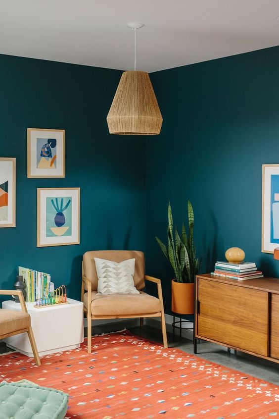 Tappeto in arredamento stile moderno di met&agrave; Novecento