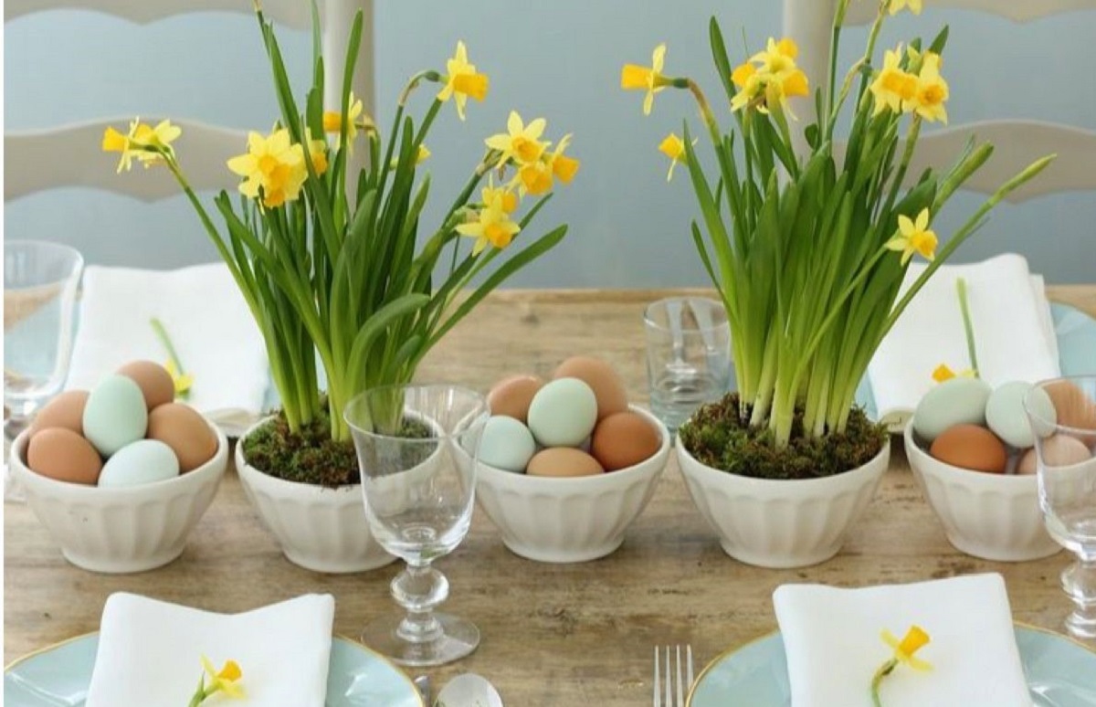 decorare il tavolo per pasqua
