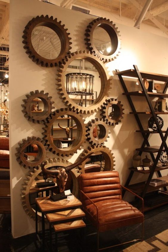 Salotto stile steampunk