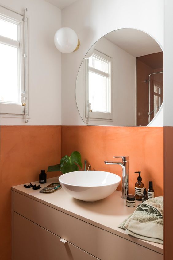 color mattone in bagno
