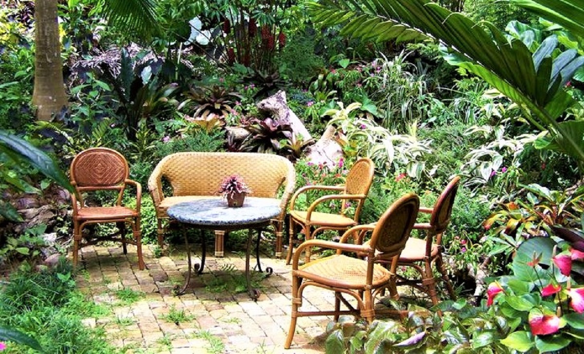 arredare esterno tropicale