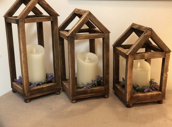 piccole lanterne in legno fai da te