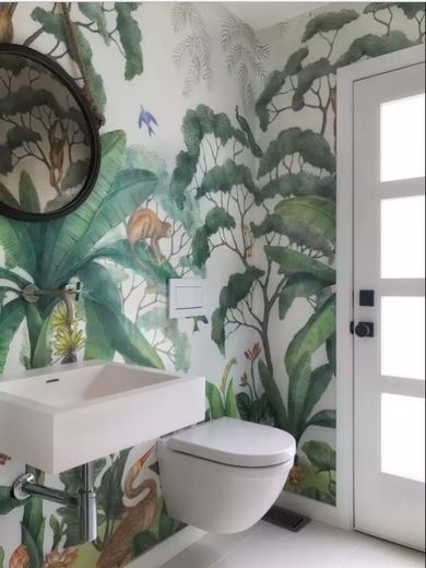 Carta da parati bagno jungle