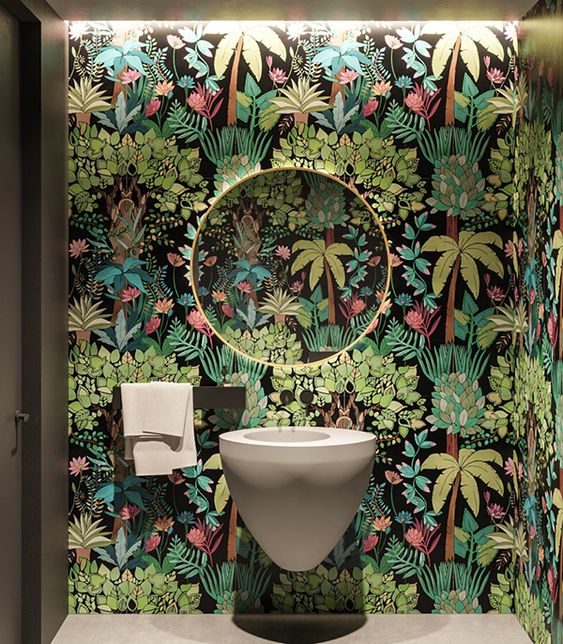 Carta da parati bagno jungle