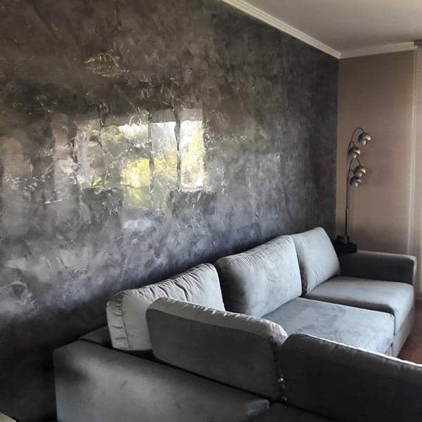 nahue mirabal murales estuco gris con plata o aluminio revestimientos de paredes