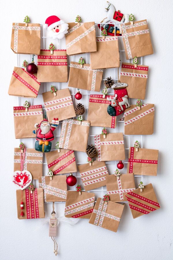 calendario avvento carta, decorazioni natalizie fai da te casa