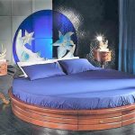 letto rotondo blu