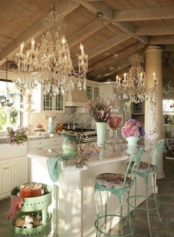 le pi&ugrave; belle case shabby chic cucina