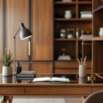 Armadio trasformato in un elegante ufficio domestico