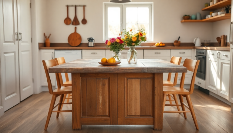 rinnova la tua cucina con un tavolo fatto da una porta riciclata 1752685070