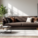 idee di design per un soggiorno con divano marrone scuro python 1756040981
