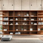 Libreria centrale a soffitto personalizzabile per ambienti moderni