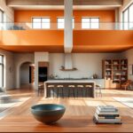 Progettare un loft oltre i 100 mq con soppalco e cucina centrale