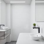 Bagno minimal: materiali anti-umidità e colori neutri senza tempo