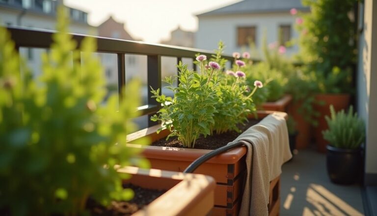 Balcone giardino passo passo: esposizione, vasi, goccia