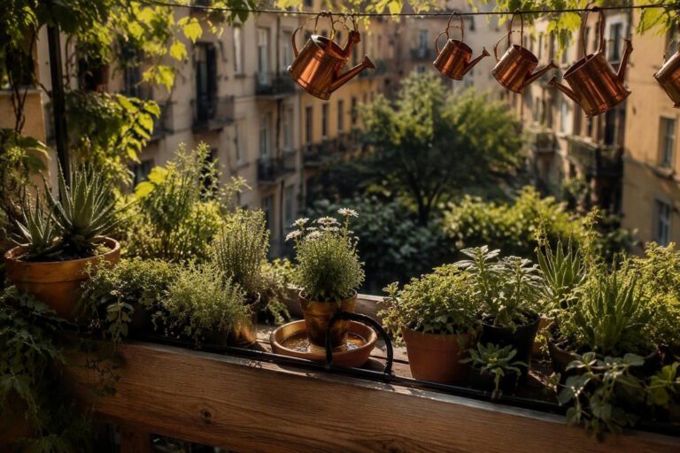 Balcone verde: piante da sole e vento, vasi leggeri e irrigazione semplice