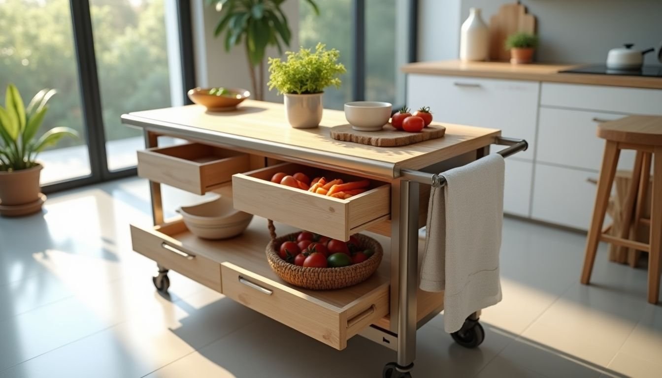 Carrelli da cucina belli e pratici: idee d’uso in casa e scelte di materiali