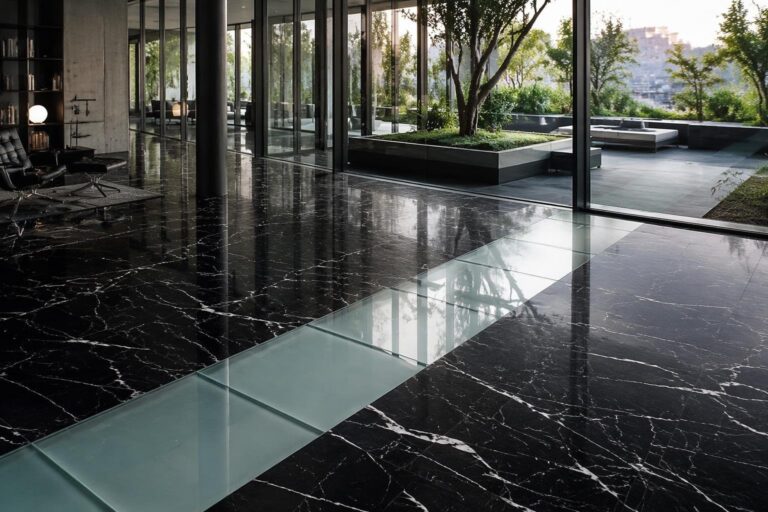 Idee creative per modernizzare i pavimenti in marmo nero