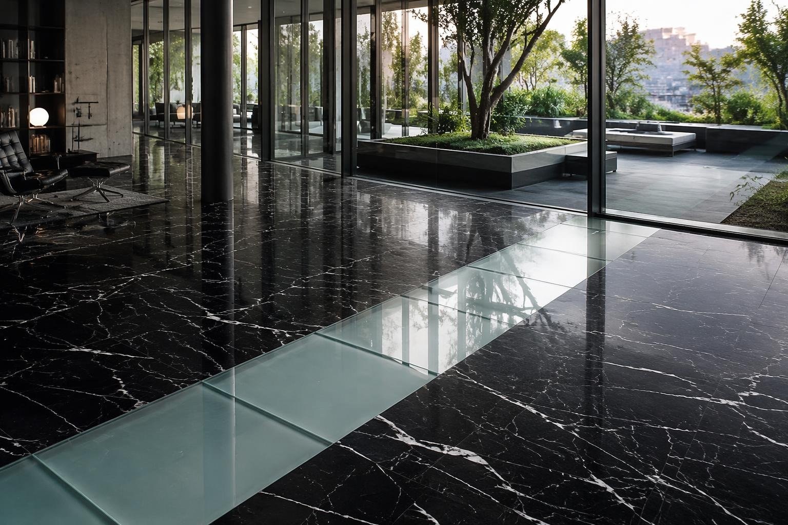 Idee creative per modernizzare i pavimenti in marmo nero