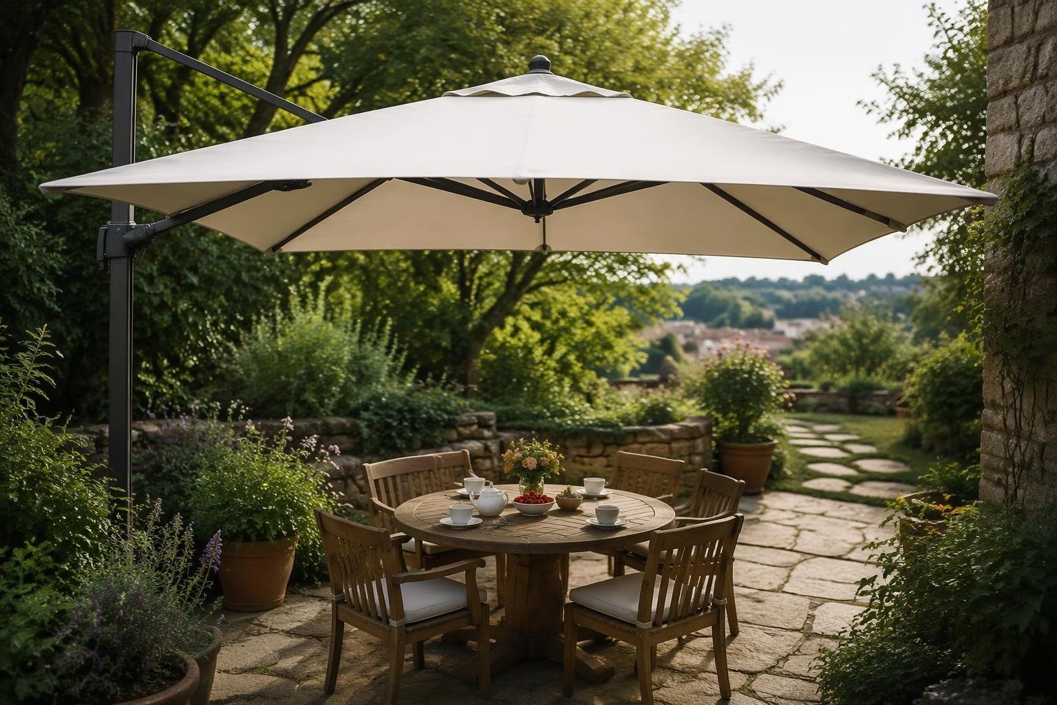 Ombrellone da esterno 3x3 m con palo laterale: comfort e stile per il tuo giardino