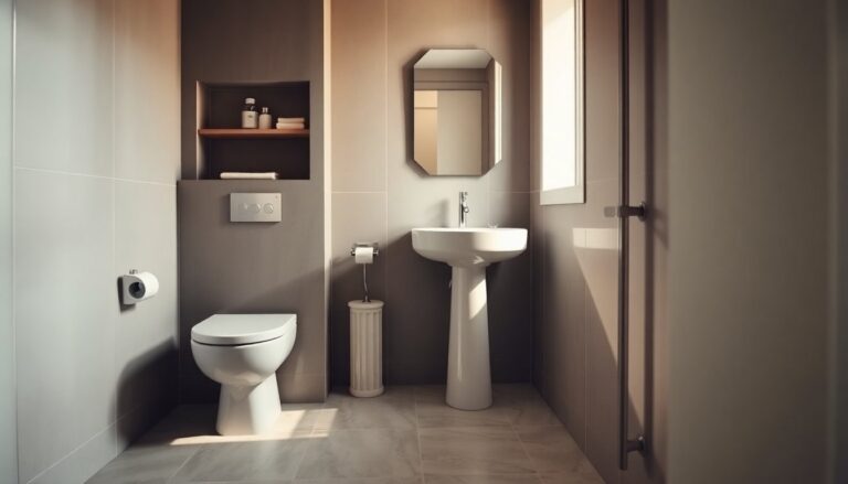 Ottimizzare un bagno piccolo con sanitari compatti, nicchie e colonne
