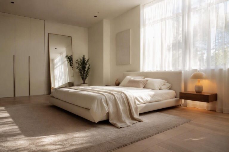 Rendere la camera da letto più ampia con luce, tende, specchi e arredi salvaspazio