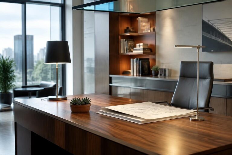 Restyling di un ufficio moderno maschile: idee, materiali e soluzioni firmate Decorilla