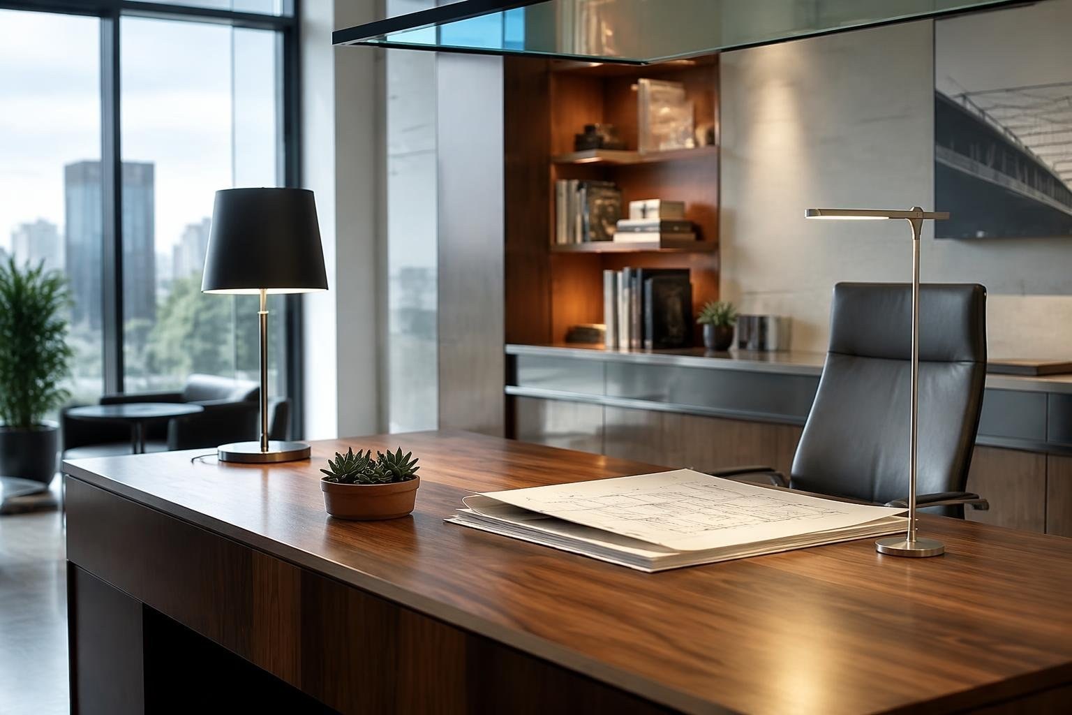 Restyling di un ufficio moderno maschile: idee, materiali e soluzioni firmate Decorilla