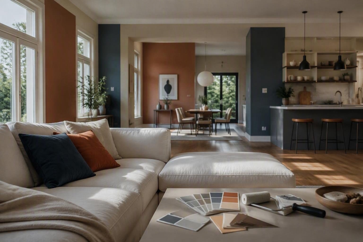 Colori per living e open space: guida alle palette