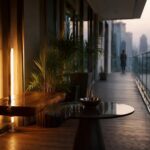 Come arredare un balcone stretto con arredi sospesi e vetrate tutto-vetro