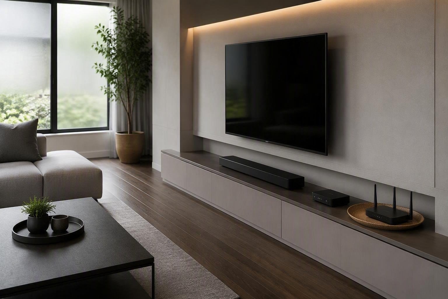 Come integrare TV, cavi e dispositivi nel salotto senza rinunciare al design
