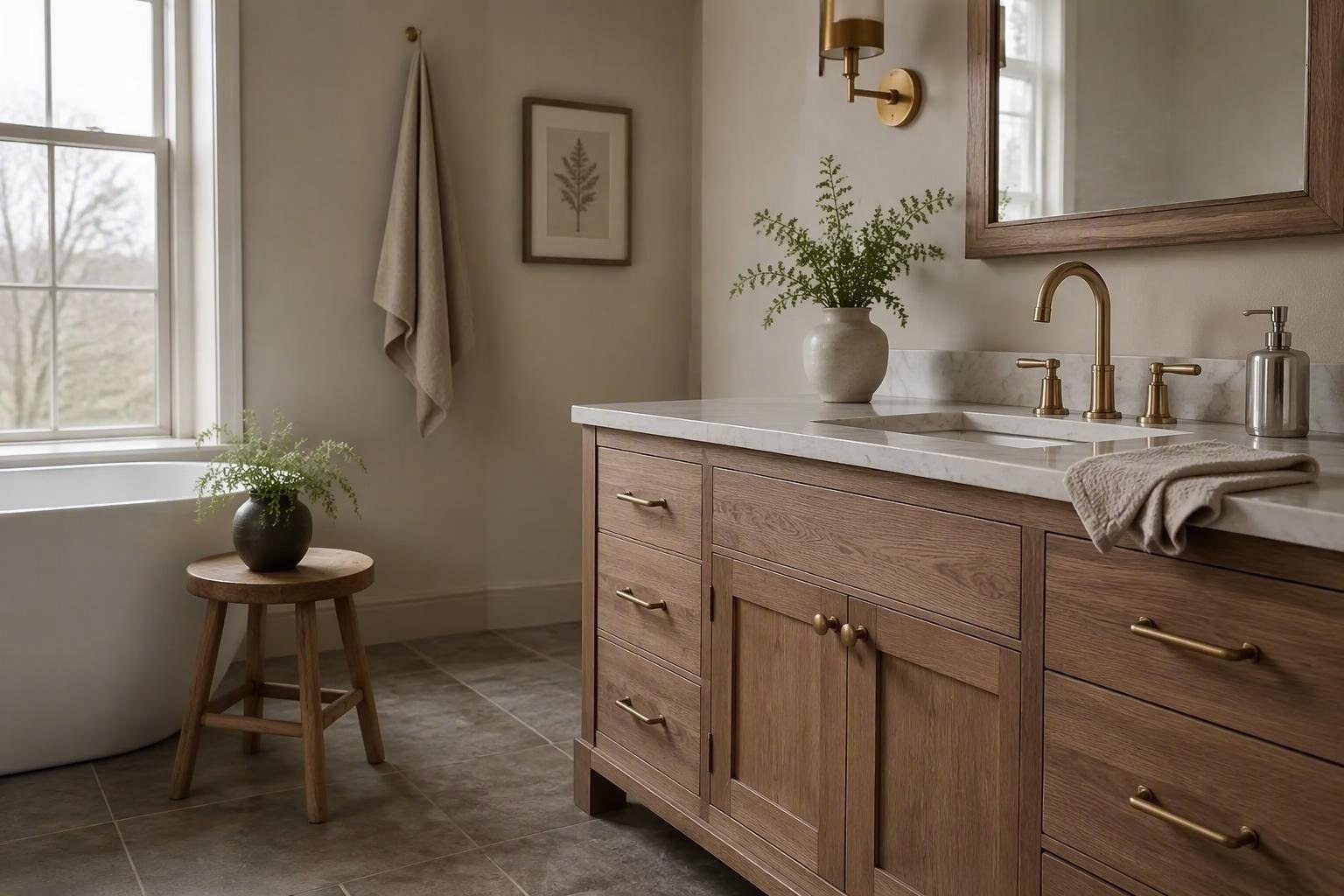 Come mixare beige e tortora con texture, metalli caldi e luce