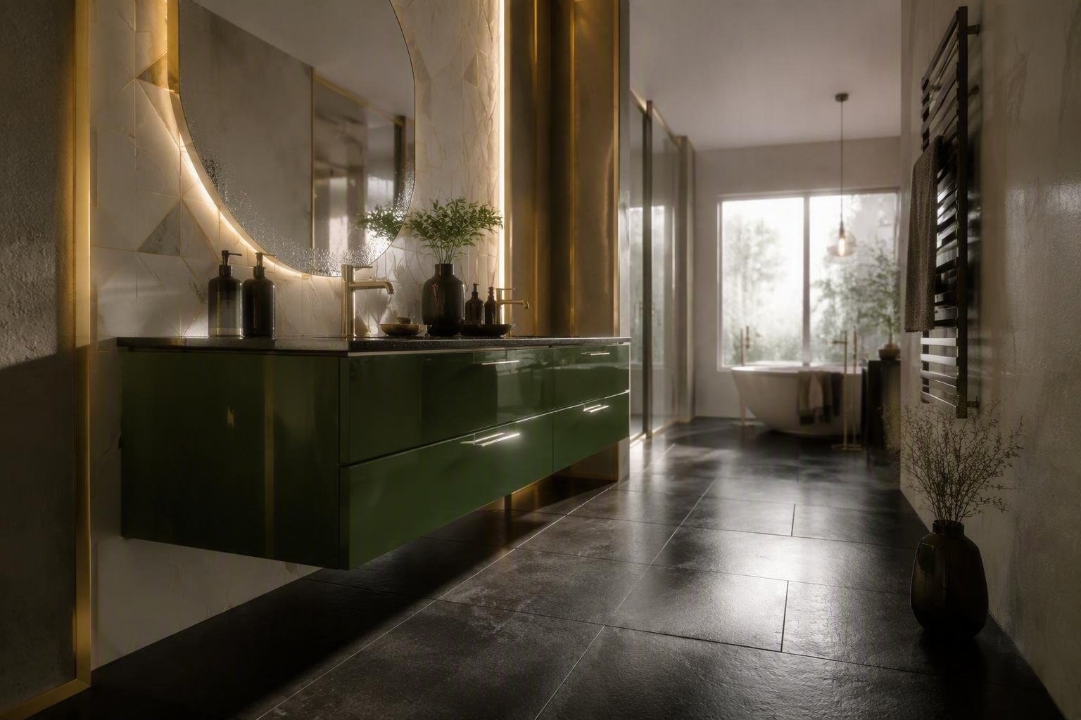 Interior design a Crema: un bagno contemporaneo ed elegante