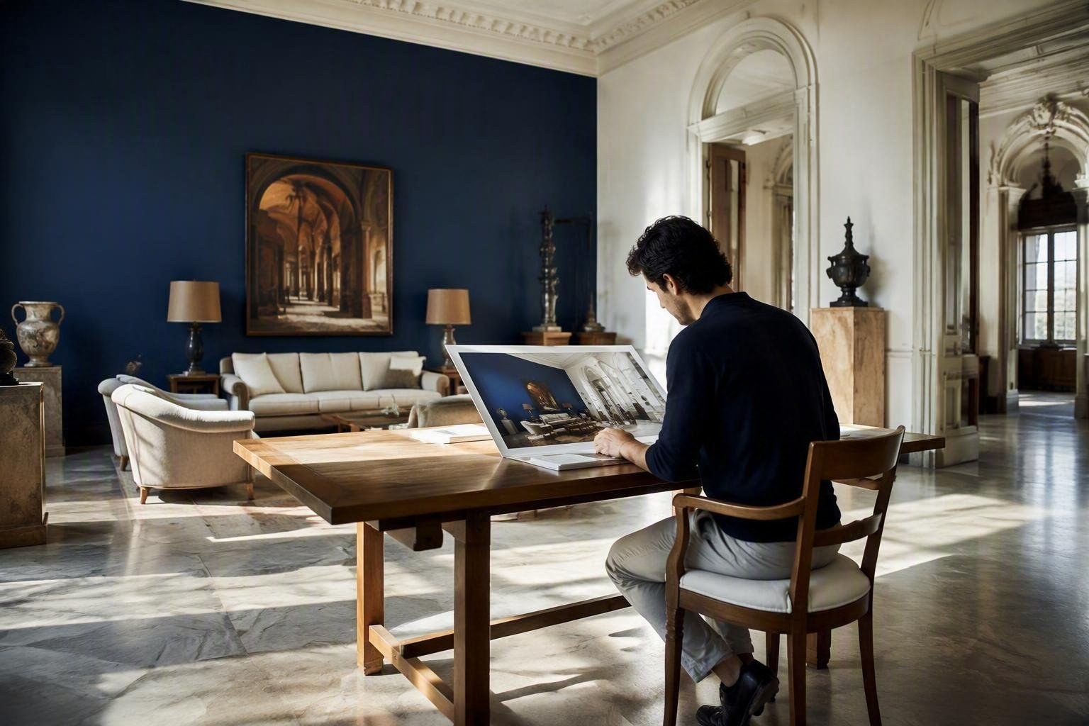 Restyling di Casa Iolascon a Napoli: storia, celeste scenografico e sei mosse di stile