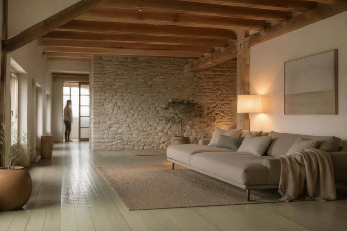 Arredamento contemporaneo con materiali e colori durevoli