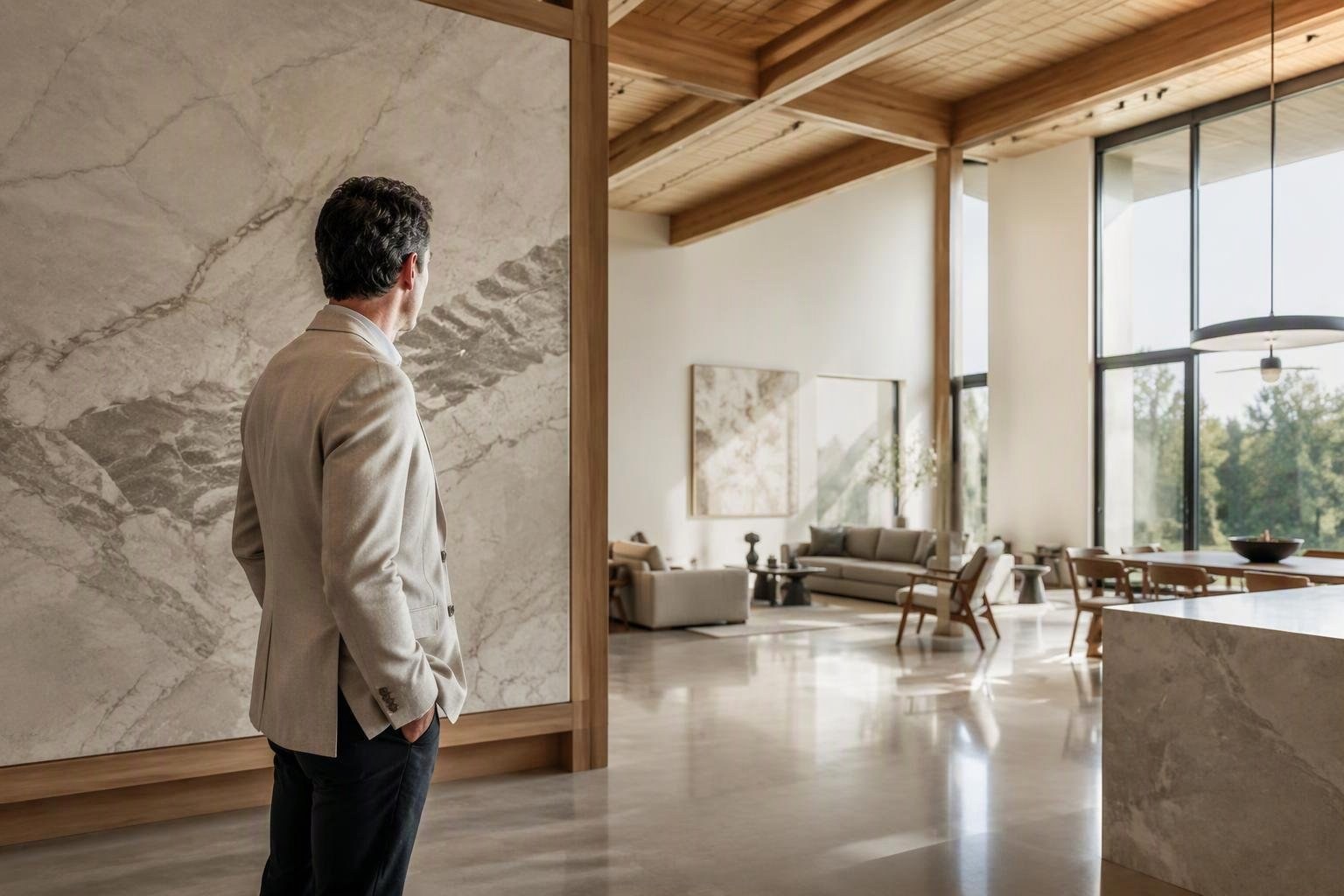 Come la pietra, il legno e la luce ridefiniscono gli interni moderni