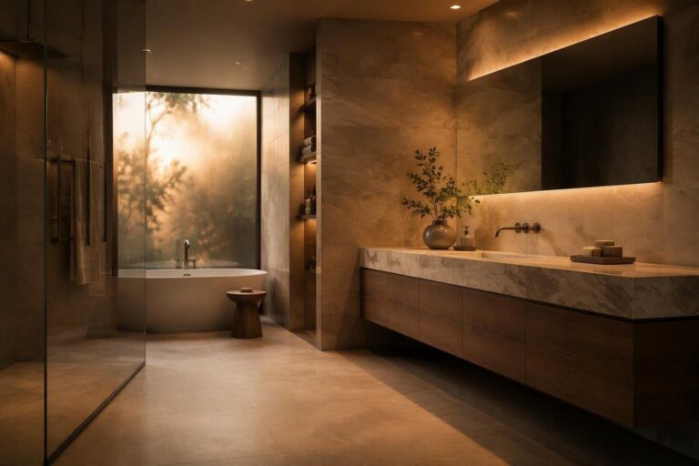 Novità design bagno 2026: geometrie, materiali e texture