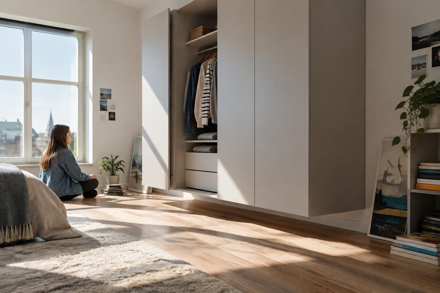 Armadio sospeso Fly di Moretti Compact per camere giovani
