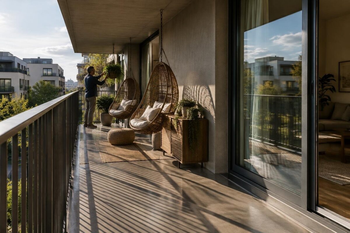 Balcone piccolo: soluzioni salvaspazio e vetrate leggere