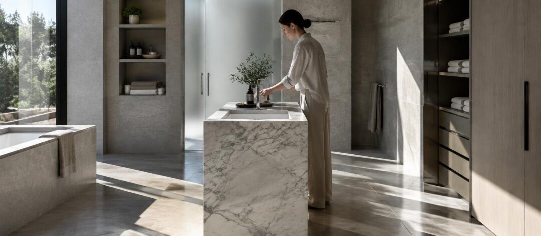 Lavabo al centro: progettare flussi, impianti e spazi