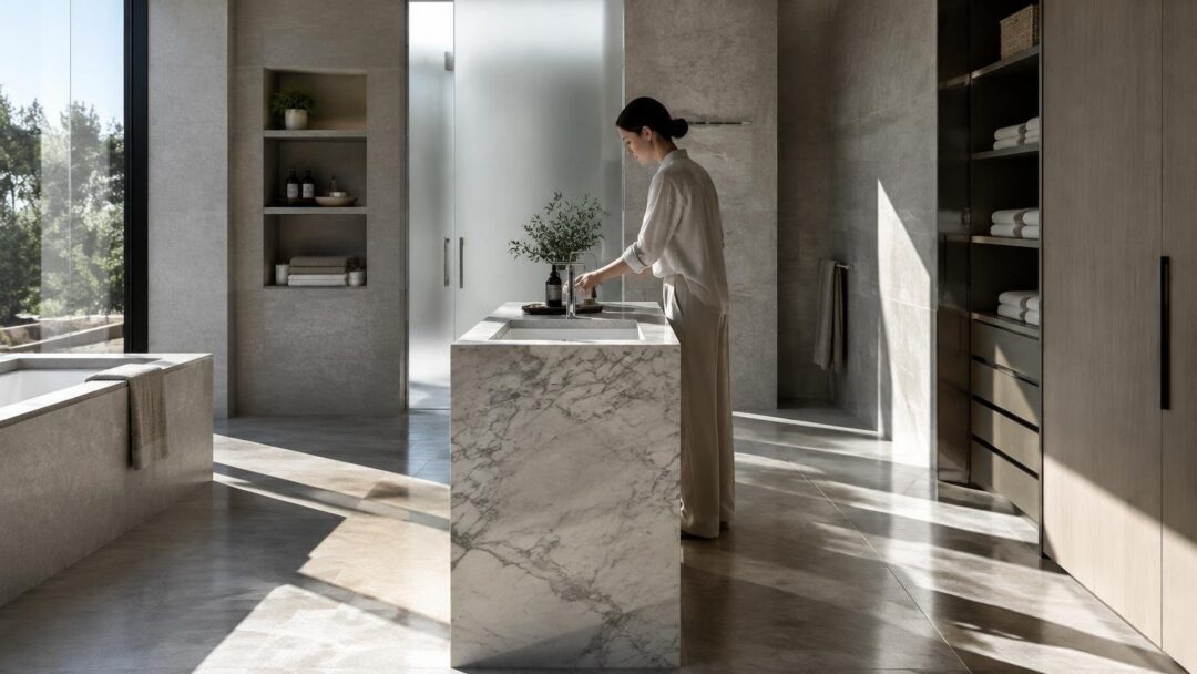 Lavabo al centro: progettare flussi, impianti e spazi