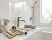 Restyling bagno senza opere: splashback, vernice, luci
