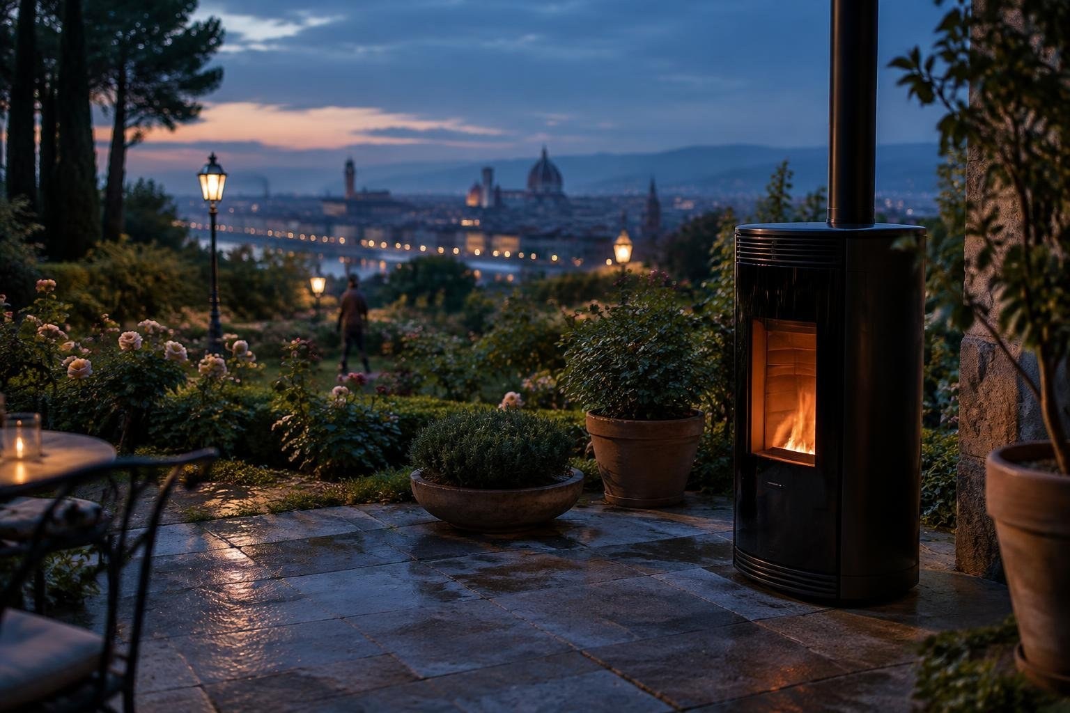 Riscalda il tuo giardino con le stufe a pellet Flamese