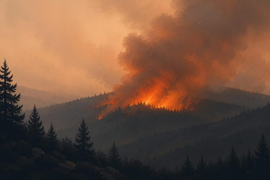 Incendio boschivo rilevato a 63,7 km da Catanzaro