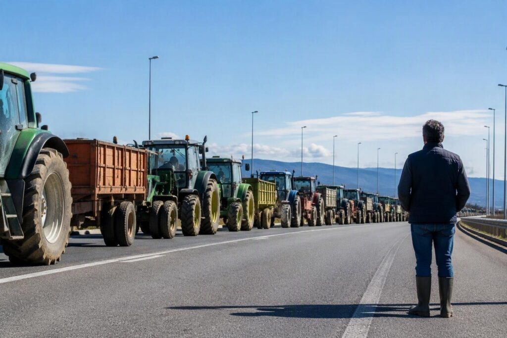 Code e blocchi stradali per i trattori dei contadini a Lamezia Terme