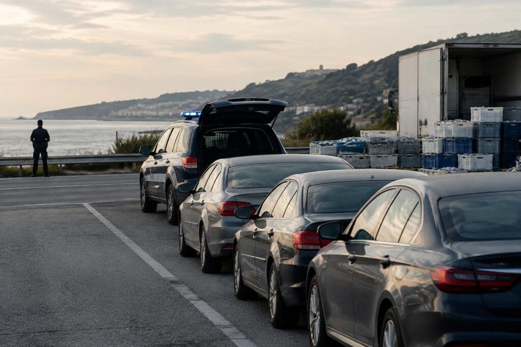 Operazione interforze a Crotone: multe, sequestro di pesce e controlli stradali