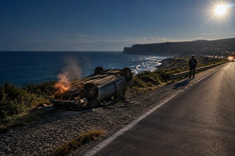 Ribaltamento auto a Sellia Marina: carabiniere salva giovane
