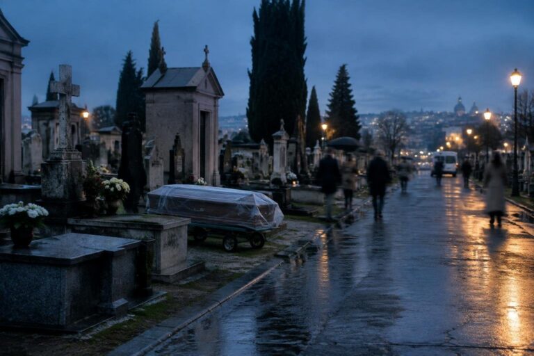 Segnalazioni su una salma in plastica al cimitero di via Paglia