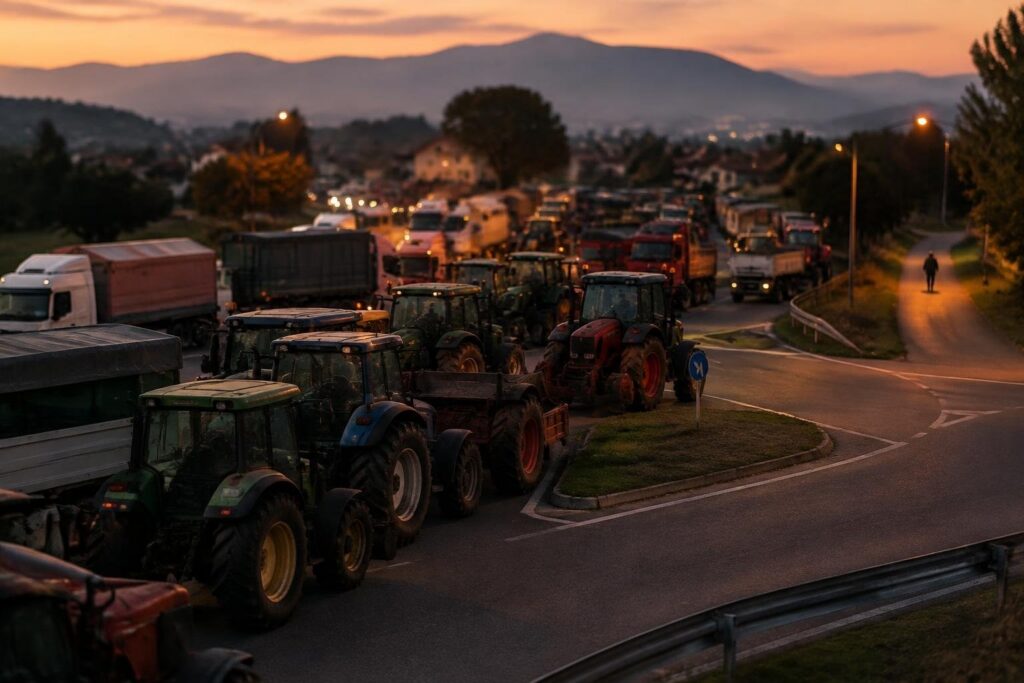 Trattori e camion a Castrovillari: protesta contro l’aumento dei costi